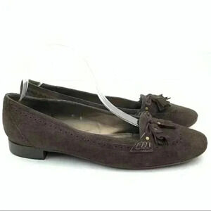 Talbots flats size 9 N brown suede tassel loafers